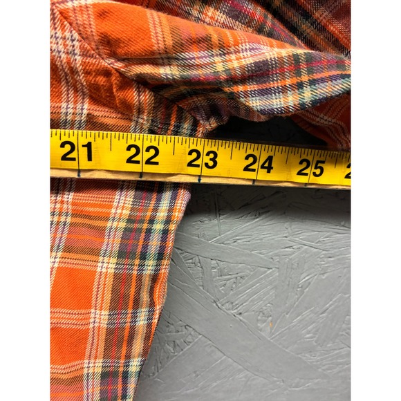 Ralph Lauren Button Down Shirt Men's Large Orange Plaid Long Sleeve Preppy - Picture 7 of 11